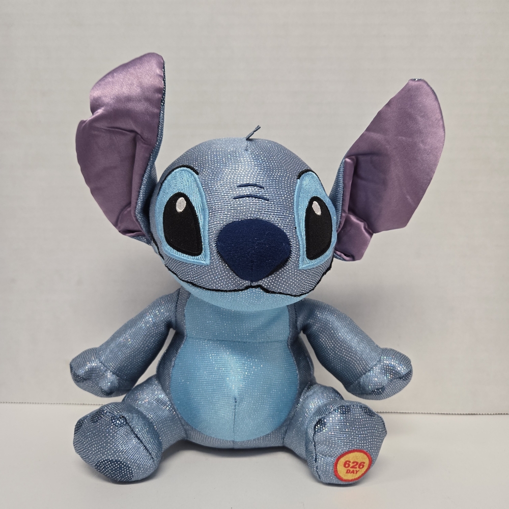 Disney Stitch 626 Day Glitter Stuffed Toy EUC 10"